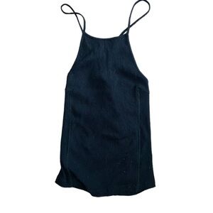 Free People Lace Up Corset Back Black Tank Top